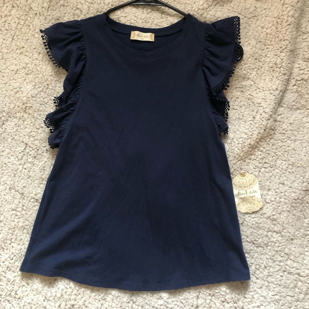 Altard state blue ruffle blouse